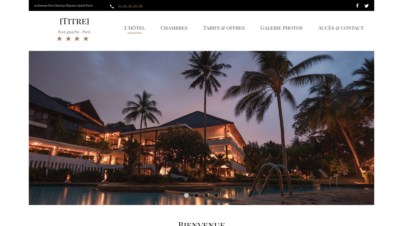 Theme for website creation of Hotel