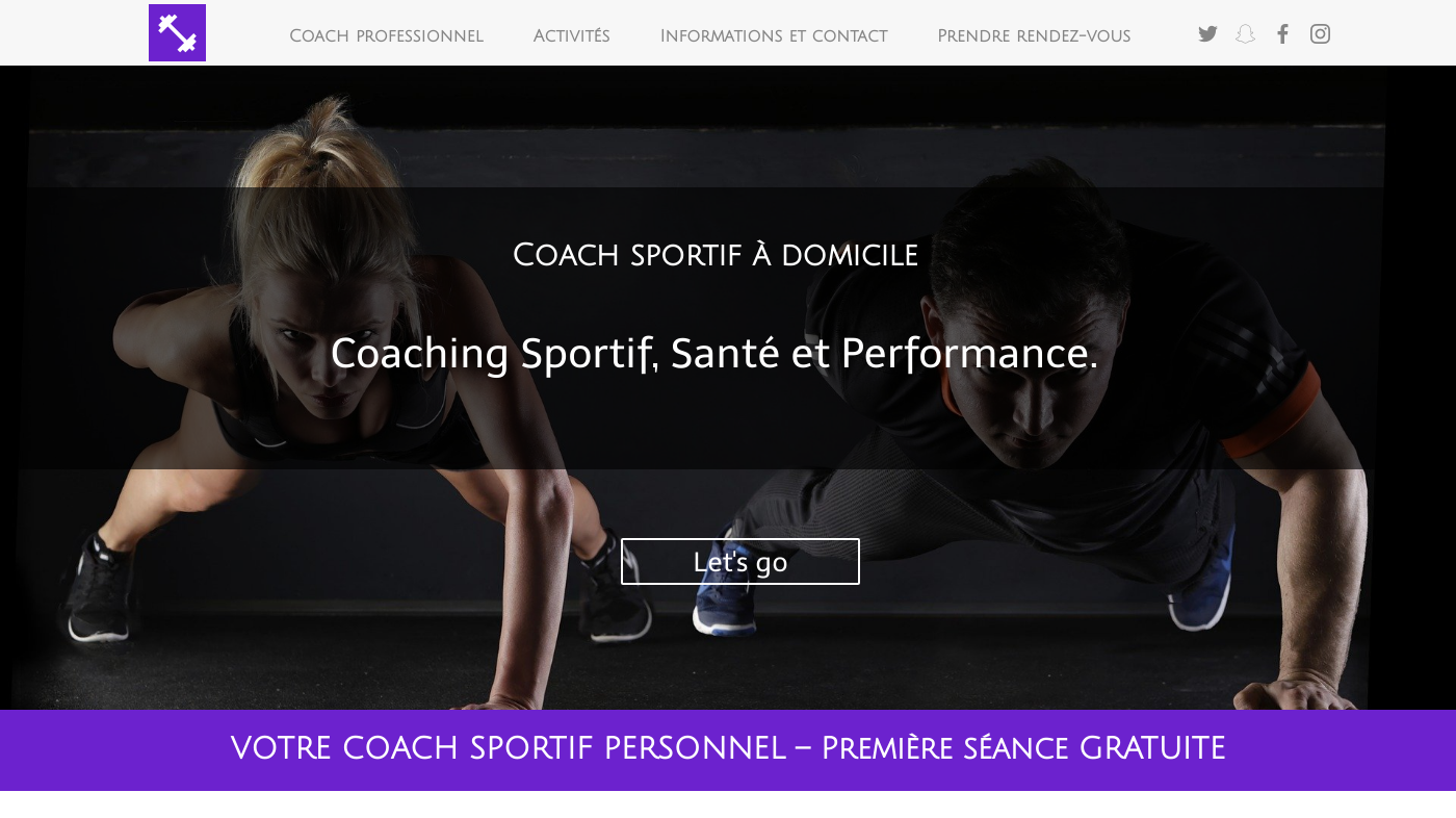 Theme for website creation of Coach sportif
